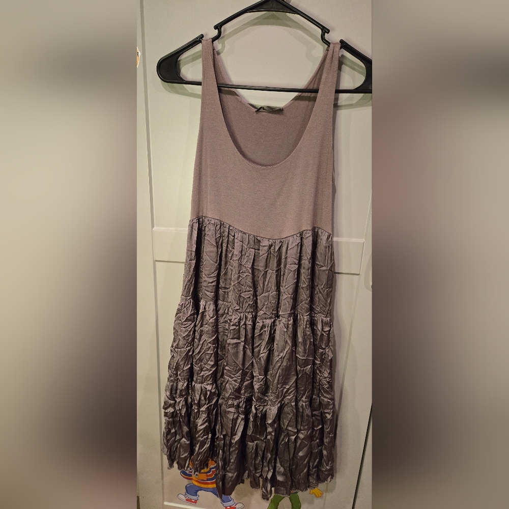 I Love Elegant Gray Sleeveless Dress